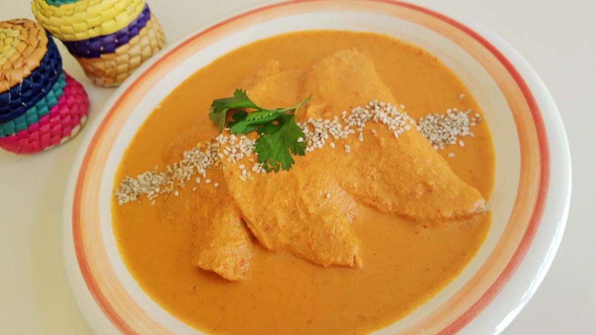 Enchiladas de pipián con pollo
